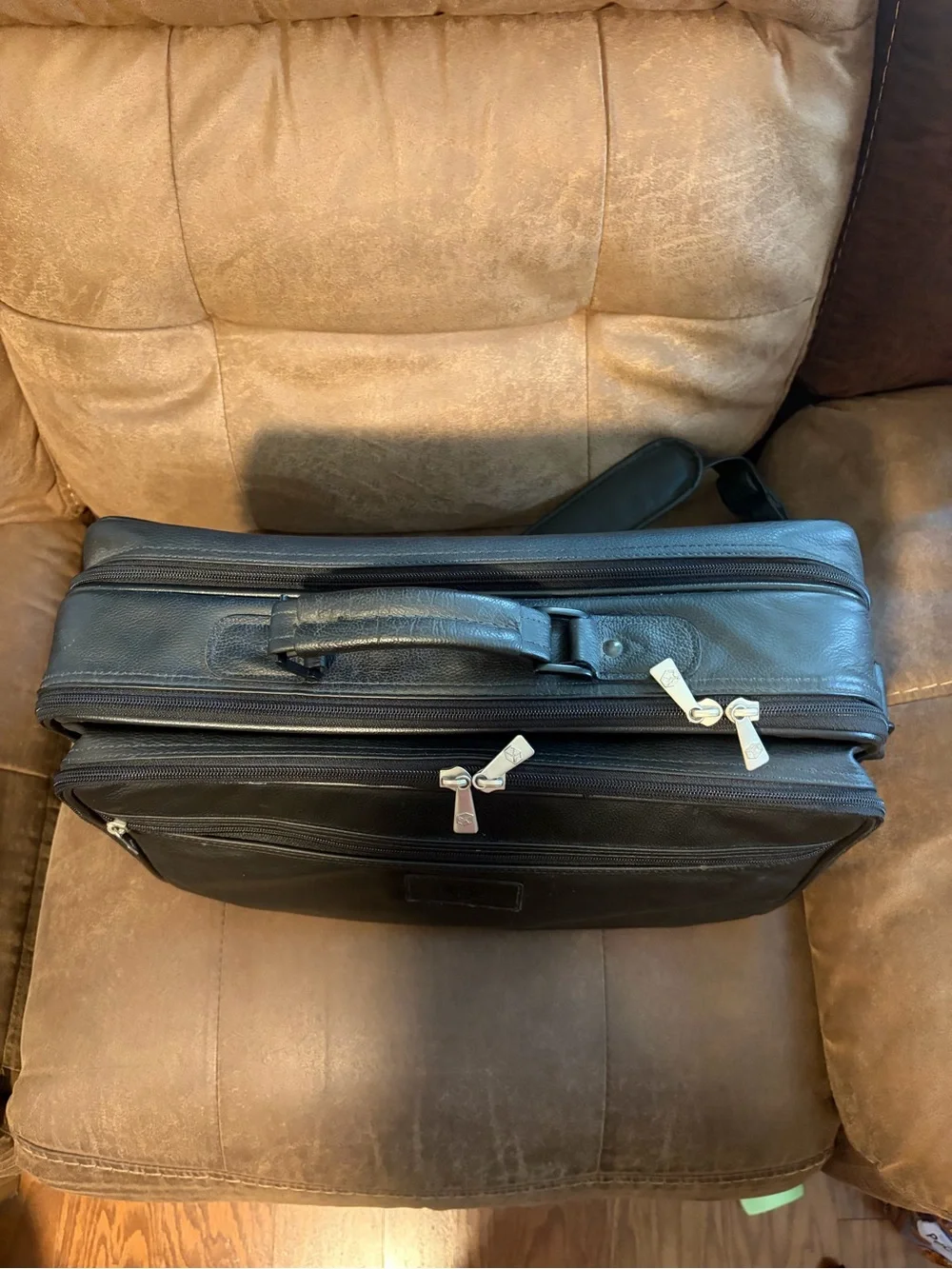 Men's👨🏻‍🦱Case-Tek Inc Chicago IL Black Leather Computer Briefcase💼17